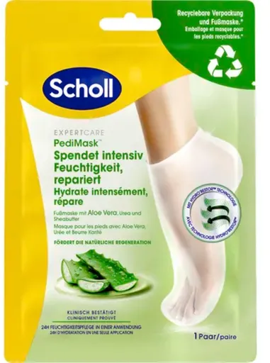 Scholl Mască hidratantă pentru picioare cu Aloe Vera PediMask™ (Foot Mask) 1 pereche