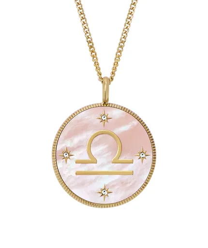 Fossil Colier placat cu aur, semnul zodiacal Balanță Written in the Stars JF04844710