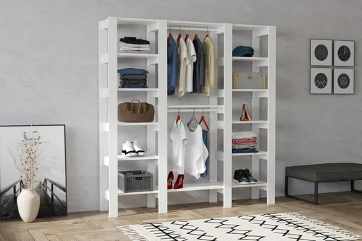 Dulap pentru haine, Hanah Home, City, 161.4x180x33.6 cm, Alb