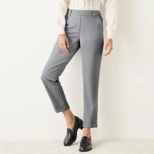 Pantaloni slim cu dungi 7/8