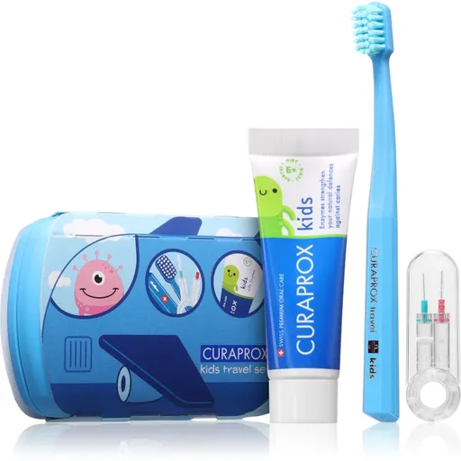 Curaprox Kids Travel Set Set de călătorii pentru dinti, limba si gingii pentru copii 1 buc