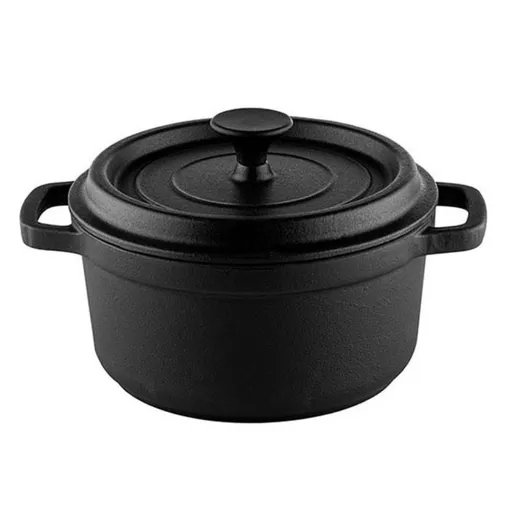 Cratita din fonta Muhler Tika MR-2048CI, 20x10 cm, 2 L, Inductie, Negru