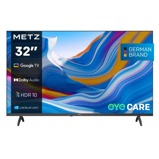 Smart televizor METZ blue 32MTE6000Z, 32", 80cm, 1366x768 HD Ready, Google TV, LCD / Direct LED, SMART, Bluetooth, Wi-Fi, Negru