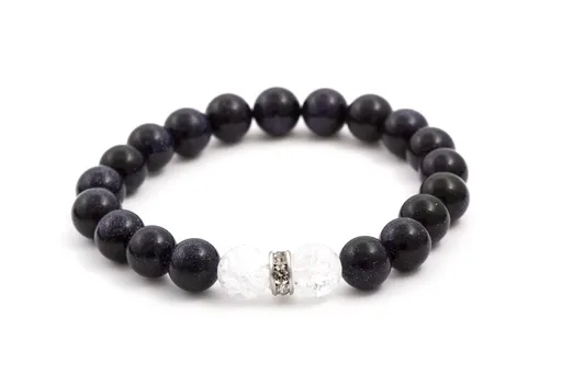 Agato Brățară cu mărgele din aventurin și cristale MINK26/17