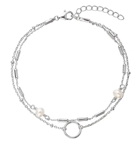 Evolution Group - Pavona Brățară dublă atemporală cu perle reale 23015.1