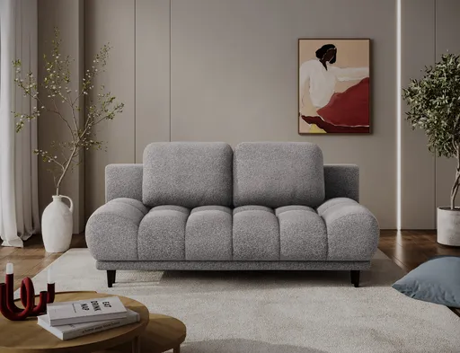 Canapea extensibila 2 locuri ELTAP, Guavio, 210x77x97 cm, lemn/poliester, gri inchis