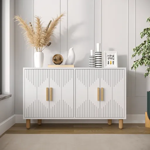 Consola, Hanah Home, Roger, 120x73.6x29.6 cm, Alb