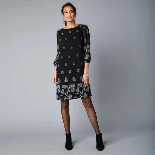 Rochie imprimată cu mâneci 3/4