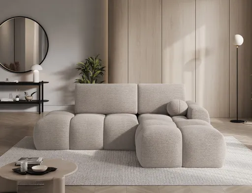 Coltar extensibil dreapta 3 locuri ELTAP, Vittario, 227x170x95 cm, lemn/poliester, bej