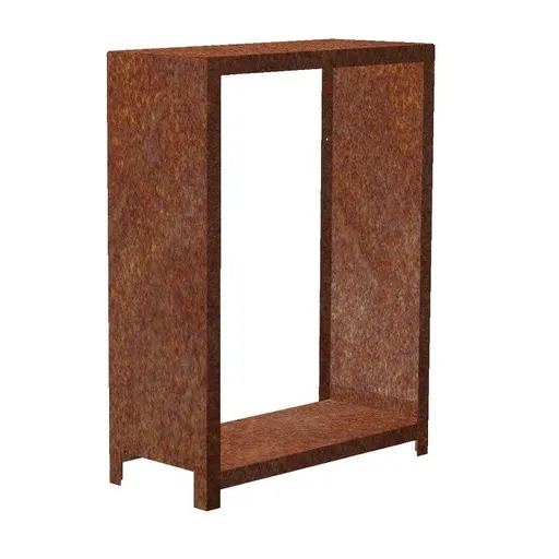 Magazie de lemne Stora pentru grădină 120 x 80 x 40 cm, corten CORGARDEN 1037