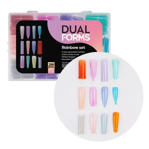 Rainbow Set Tips Dual Forms multi-color 12 modele - 288 buc.