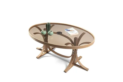 Masuta de cafea, Hanah Home, Buket, 112x47x78 cm, 100% SOLID OAK WOOD, Stejar