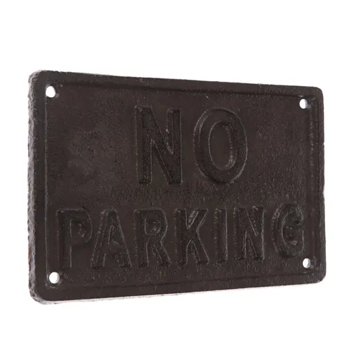 Decorație de perete din fontă „NO PARKING” negru,11 x 18 cm