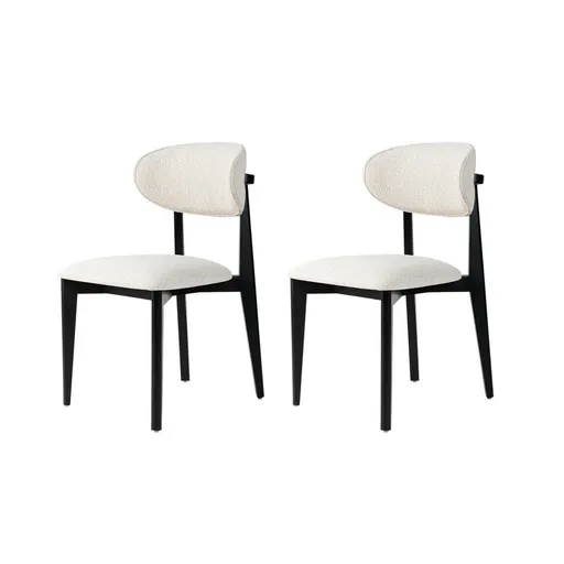 Set de scaune de sufragerie Lionte White andBlack, 2 buc., alb