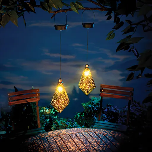 2 felinare solare agățate marocane