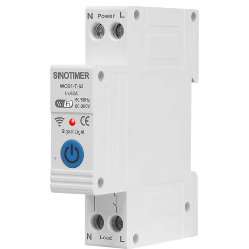 Intrerupator inteligent 63A AC220V, WiFi Tuya, temporizator pornit-oprit, WCB1-T-63 SINOTIMER