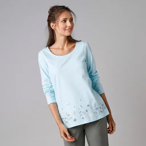 Tricou cu mânecă lungă cu imprimeu pe tiv