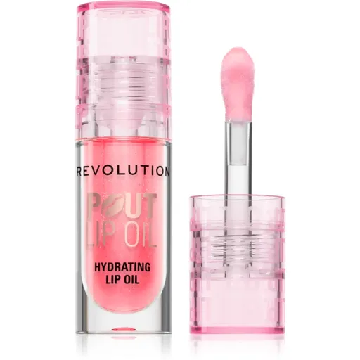 Makeup Revolution Pout Lip ulei pentru buze cu efect de hidratare culoare Pink Shimmer 3 ml