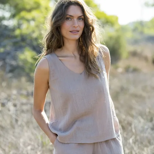 Top extins din muselină de culoare solidă