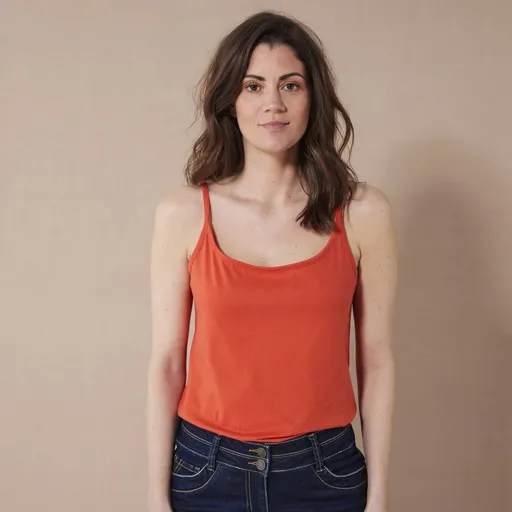 Top cu bretele înguste, confecționat din bumbac organic