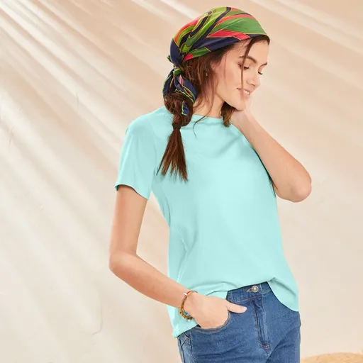 Tricou de culoare solidă cu mâneci scurte