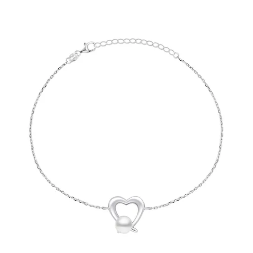 Brilio Silver Brățară elegantă din argint cu perlă adevărată BRC28W