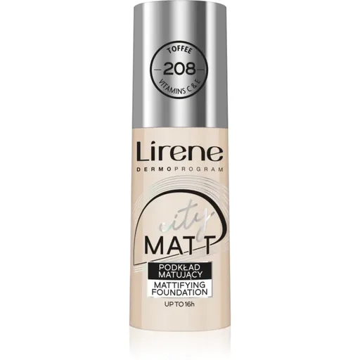 Lirene City Matt Make-up lichid matifiant cu efect de netezire culoare 208 Toffee 30 ml