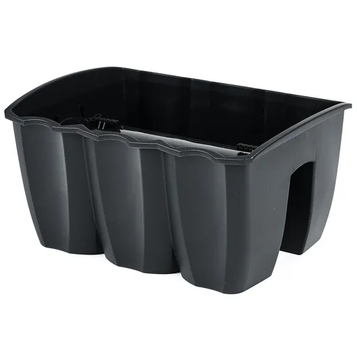 Jardinieră de balcon, pe balustradă, Gri închis  12 l, gri, 12 l