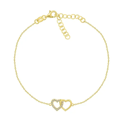 Brilio Silver Brățară delicată din argint Inimioare conectate BRC115Y