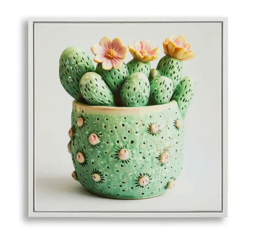 Tablou decorativ Cactus Jar -H, Mauro Ferretti, 40x40 cm, canvas/lemn de pin/plastic, multicolor