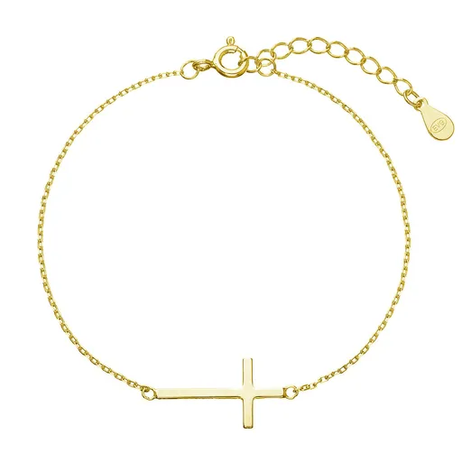 Evolution Group - Pavona Brățară placată cu aur cu cruce 63008