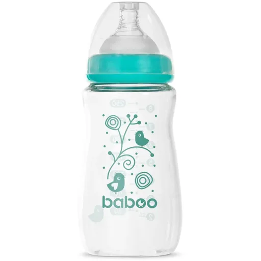 Baboo Anti-colic Glass Feeding Bottle Wide Neck biberon de sticlă 3m+ 250 ml