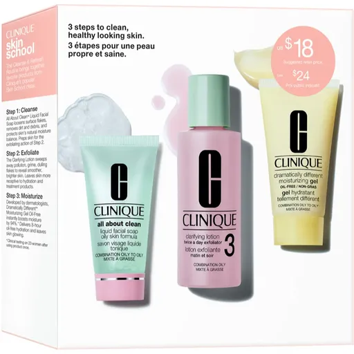 Clinique 3 Steps Skin Care Kit Skin Type 3 set cadou pentru ten gras și mixt