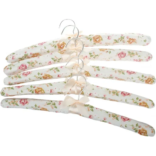 Set de 5 umerașe textile Flori, bej, bej