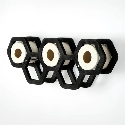 Suport pentru hartie igienica, Hanah Home, Wc019, 56x21x16 cm, Negru