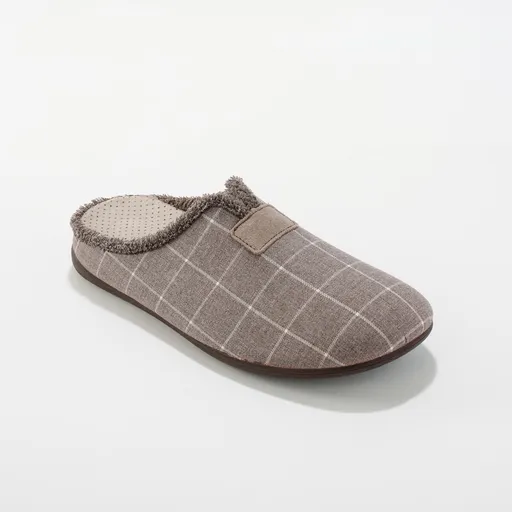 Papuci de casă în carouri cu talpă detașabilă