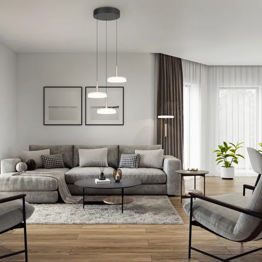 Lustra Celeste, TRIO, 35x200 cm, 7.5W, 3x SMD LED, metal, negru/alb