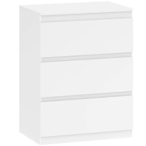 HOMCOM Comodă cu 3 sertare, pentru living, dormitor, hol, PAL, Alb | Aosom Romania