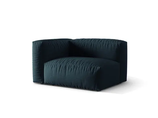 Modul stanga pentru canapea, 1 loc, Martina-169, Micadoni Home, 121x106x75 cm, tesatura structurata catifelata, albastru jeans