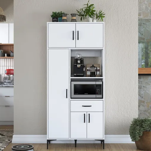 Dulap multifunctional, Hanah Home, JE165, 90x198.6x40 cm, Alb