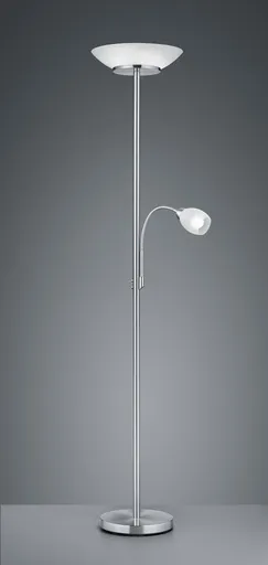Lampadar Gerry, RL, 34x180 cm, 18W/10W, 2x E27, 1x E14, metal, argintiu