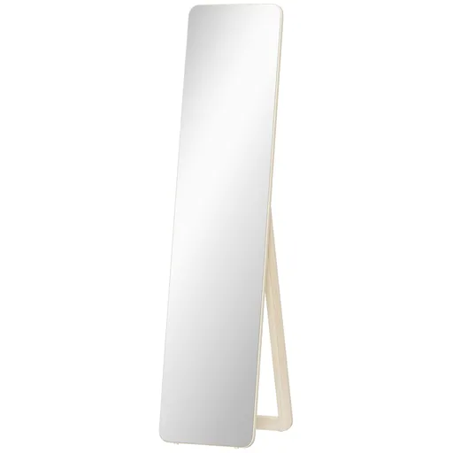 HOMCOM Oglindă pe suport și montată pe perete dreptunghiulară dim. 37L x 43l x 156H cm lemn natural | Aosom Romania