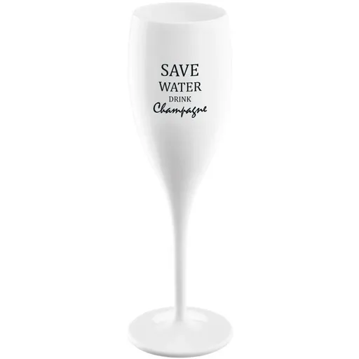 Pahar Koziol cu inscripția Save water drinkchampagne