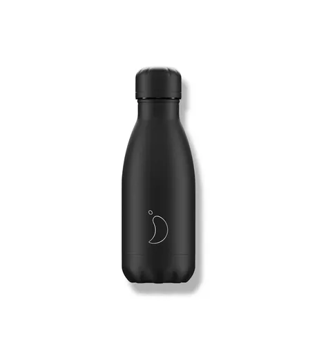 Sticlă termos Chilly's Bottles - neagră 260ml, ediția Original