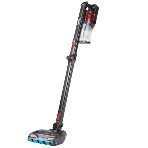 Aspirator vertical Ninja IZ300EUT, 309W, 0.7 l, 3 viteze, Autonomie pana la 60 min, HEPA, LED Smart display, Perie cu lumina, Negru / Rosu