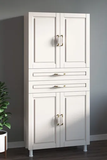 Dulap multifunctional, Hanah Home, Rb-057, 70x180x33 cm, Alb mat