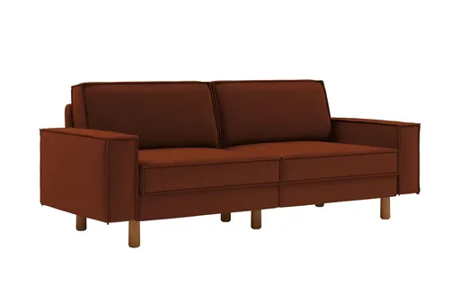Canapea 3 locuri, Atelier del Sofa, 918CMF1234, Otel, Roșu de țiglă / Nuc