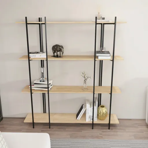 Corp biblioteca, Hanah Home, Moss, 160x180x29.6 cm, Stejar / Negru