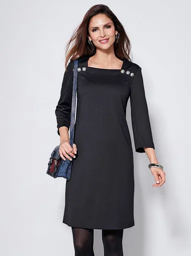 Rochie scurta cu maneci 3/4 si nasturi