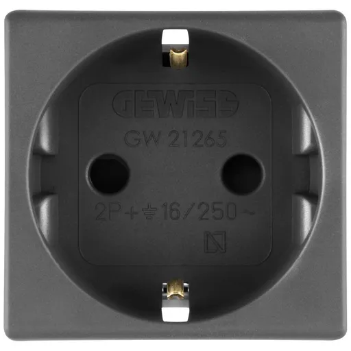 Priza shuko 2 module Gewiss System GW21265, negru